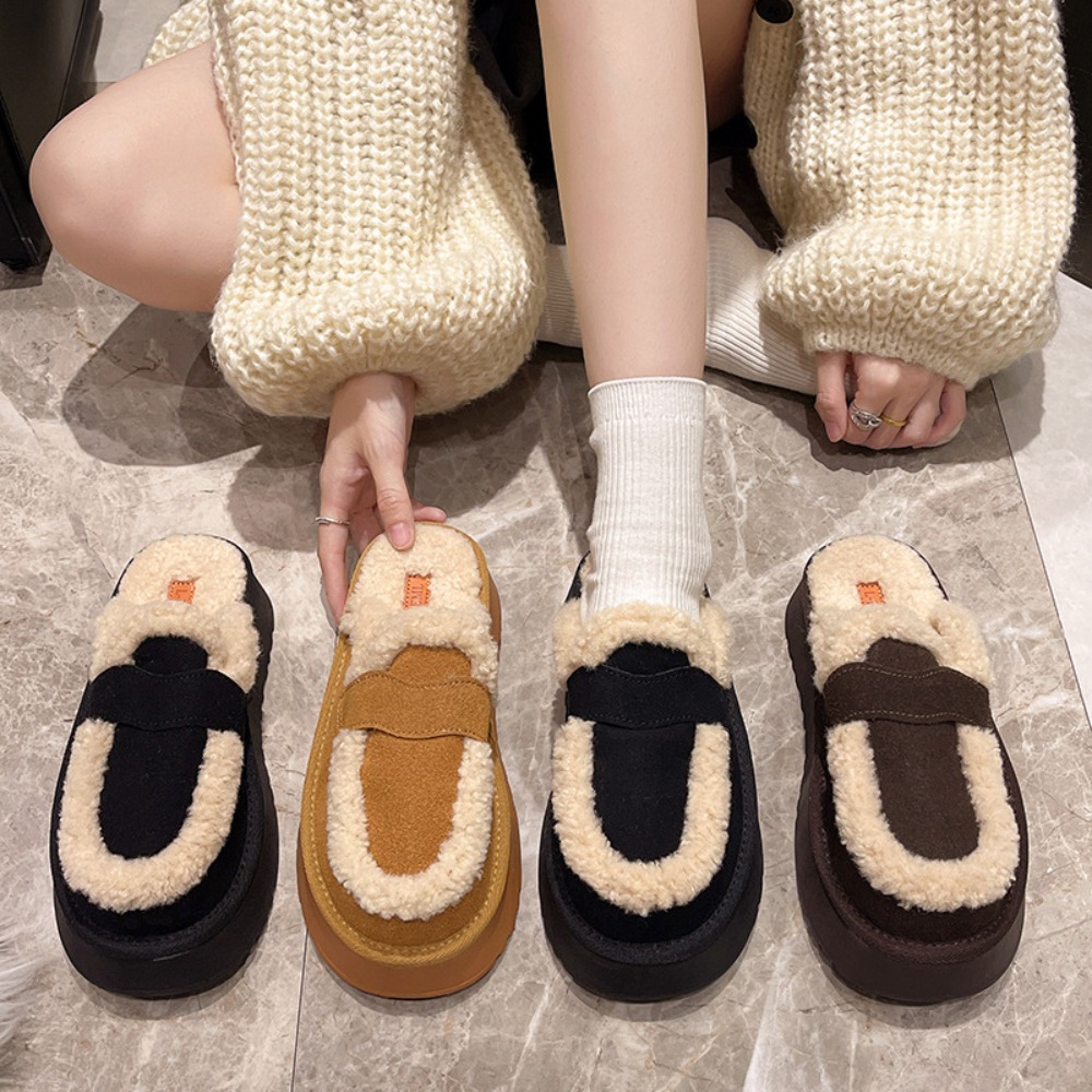 Women Shoes Boots - Women Slippers Designer Frosted Leather Winter