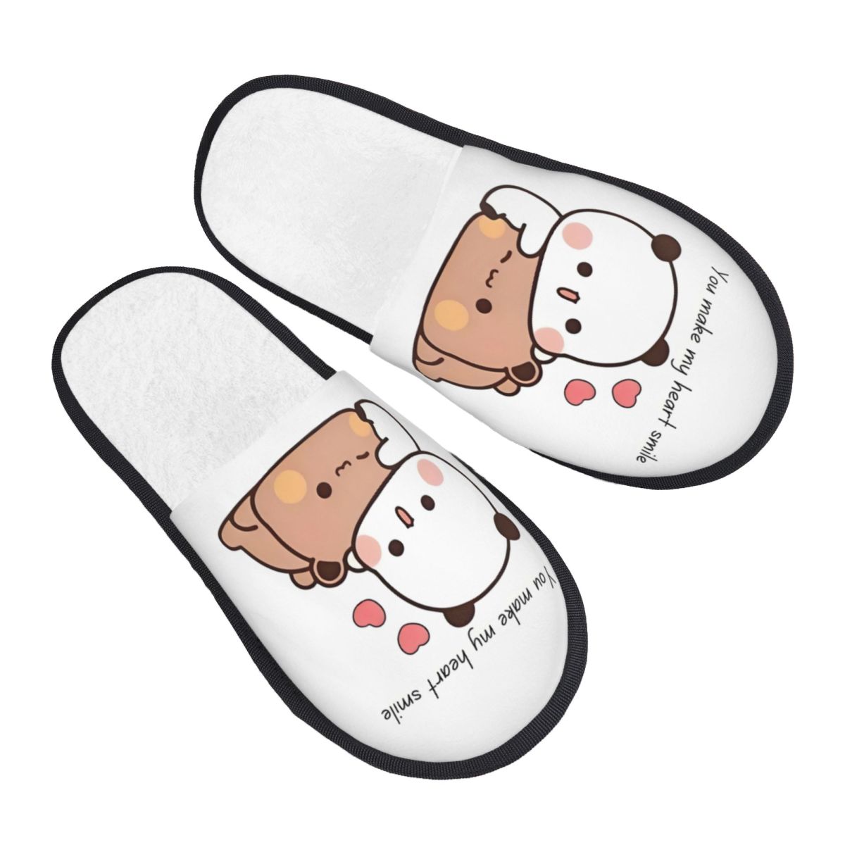 Fluffy Fur Slipper - Custom Print Peach And Gomas Bubu