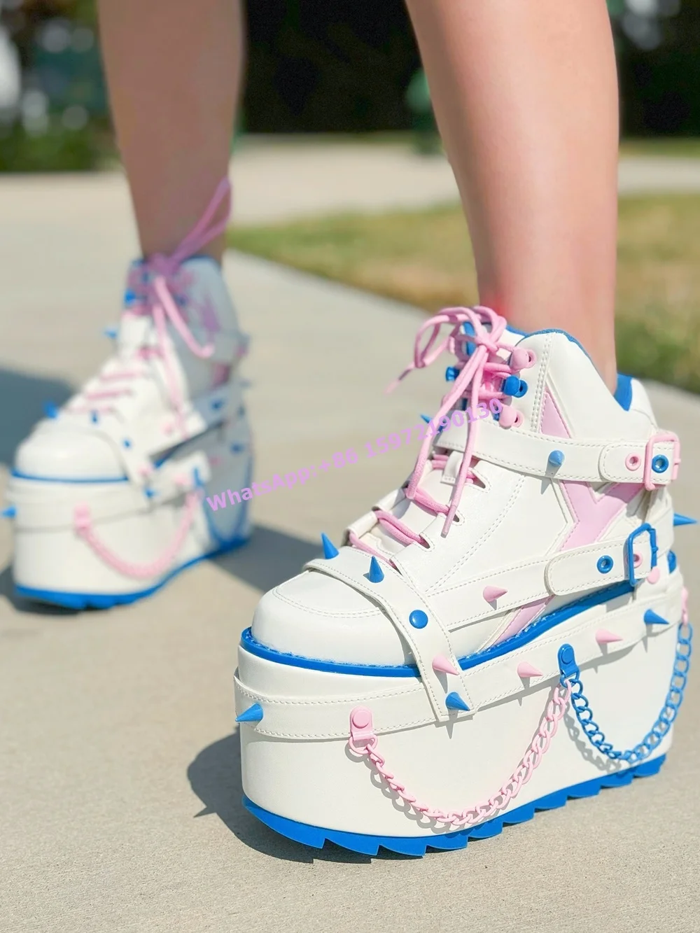 Lace Black Pink Belt Bat Boots - Women Shoes Size Chart ulasan dan harga