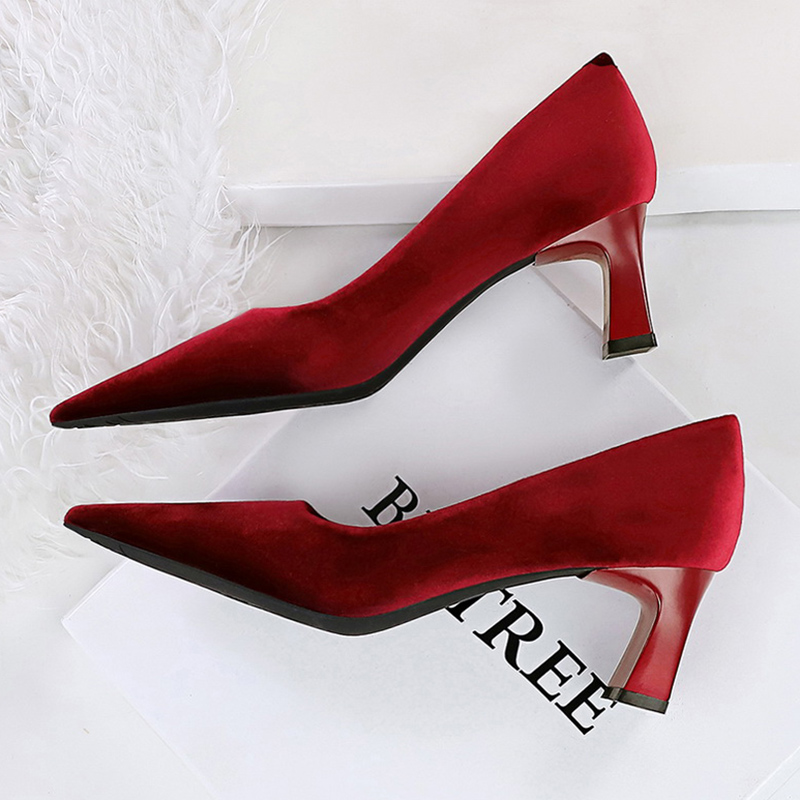 Women New Glam Velvet  6cm Hig - Women'S Shoes Navy Blue ulasan dan harga