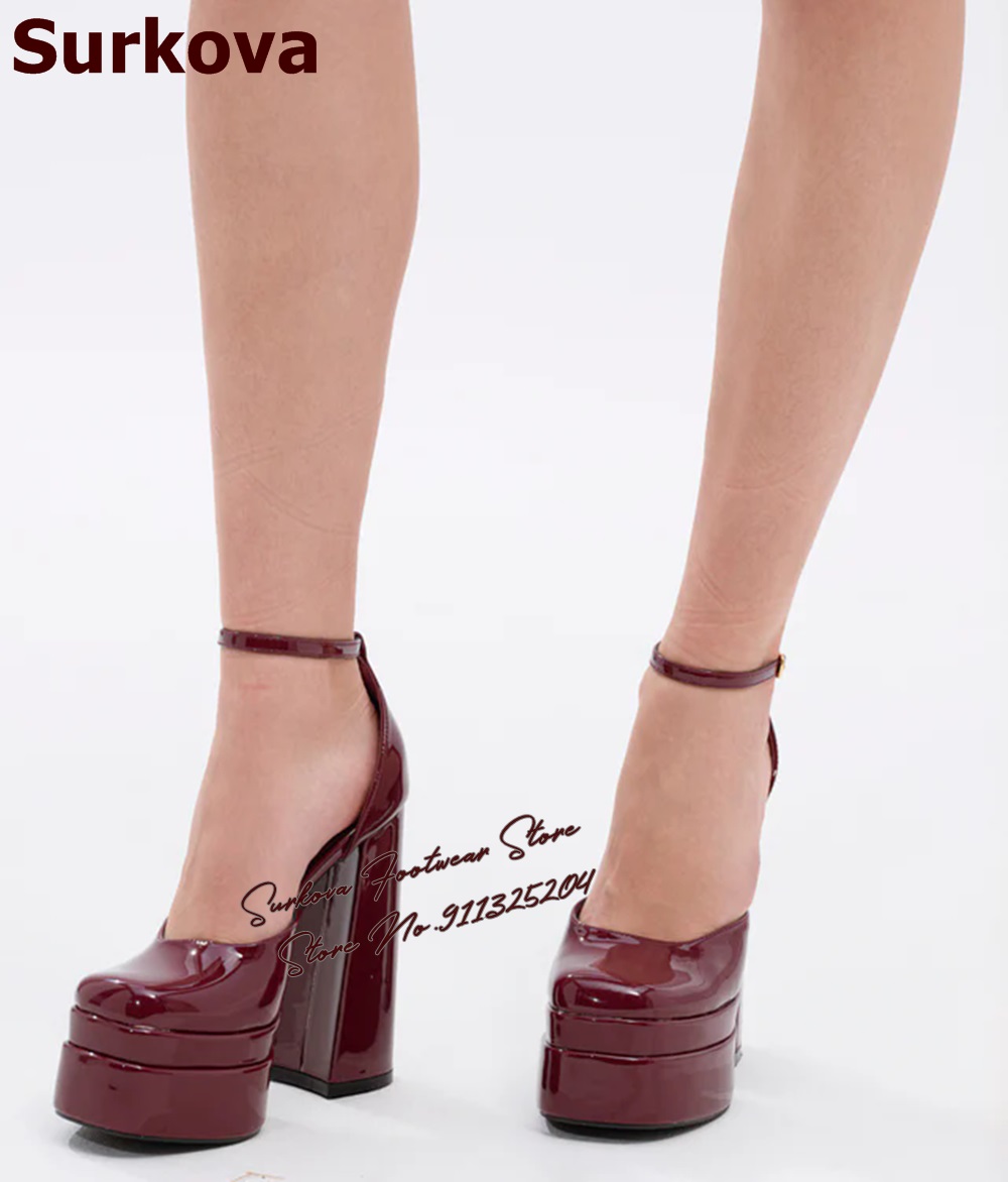 Surkova Burgundy Patent Leathe - Women'S Shoes Burgundy ulasan dan harga