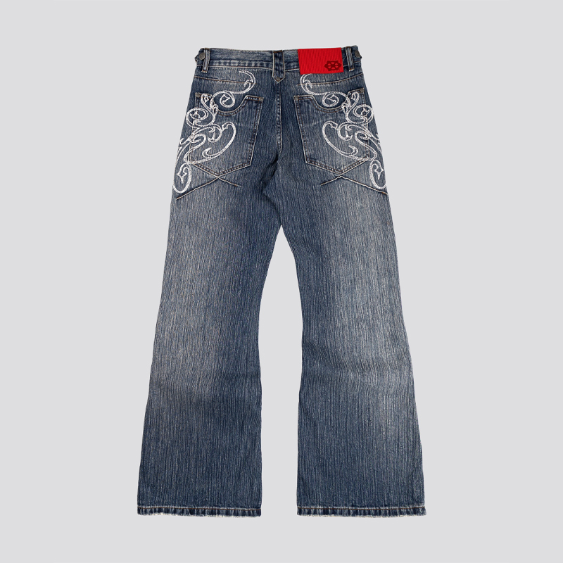 Y2k Blue Opening Bootcut Jeans - Women Shoes Jeans ulasan dan harga