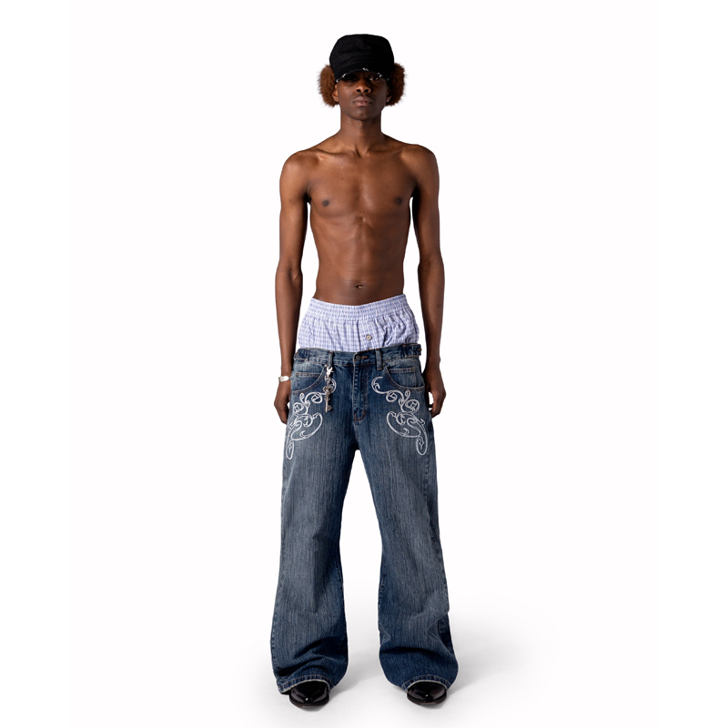 Y2k Blue Opening Bootcut Jeans - Women Shoes Jeans ulasan dan harga