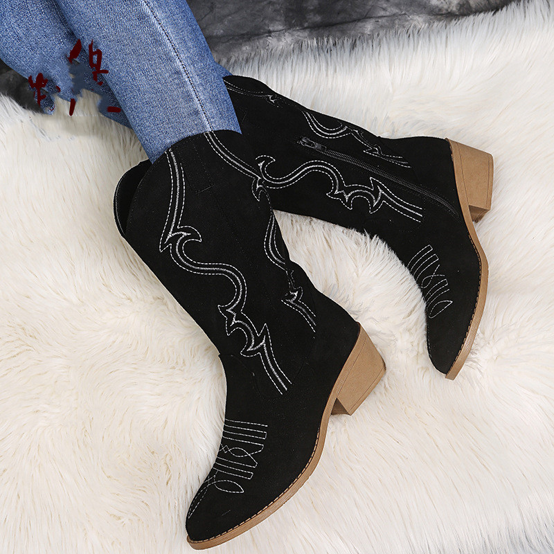 Flat Platform Cowboy Boots Wom - Women Shoes Jeans ulasan dan harga