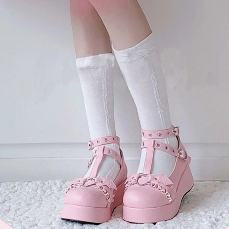New Sweet Heart Buckle Wedges  - Women Shoes Wedges ulasan dan harga