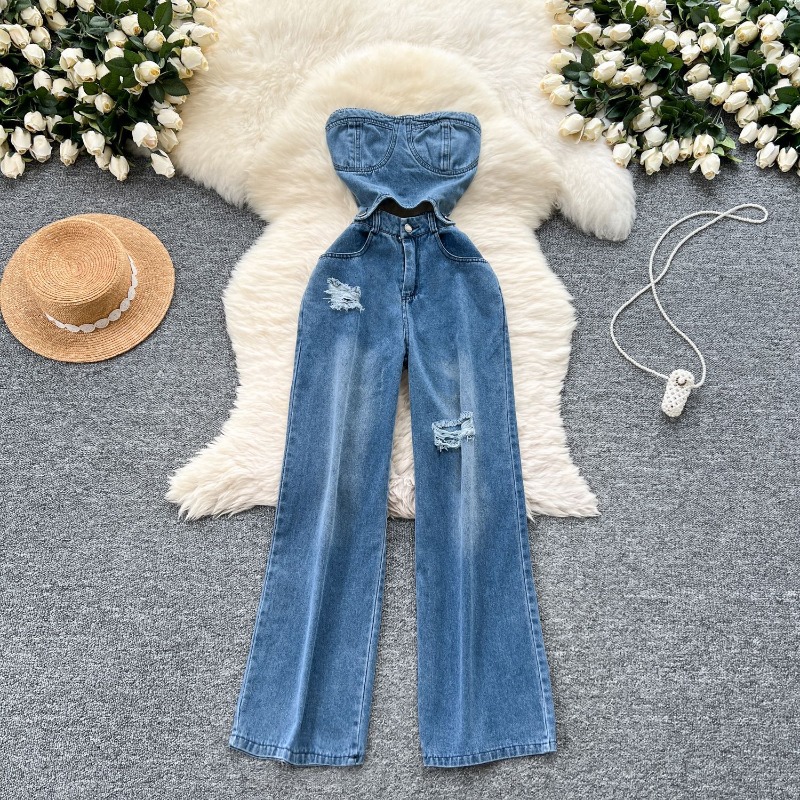 Denim Jumpsuits Women One Piec - Women Shoes Jeans ulasan dan harga