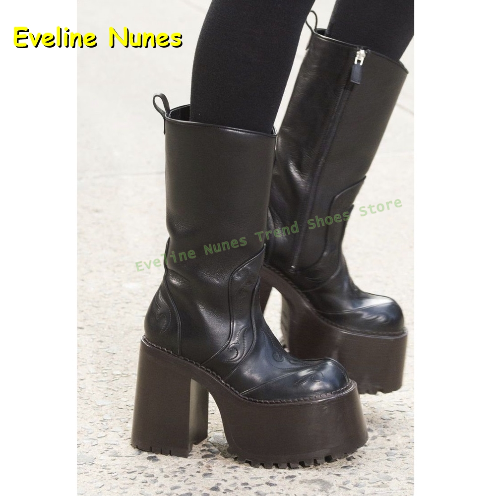 Embroidery Platform Knee High  - Women Shoes Size Chart ulasan dan harga