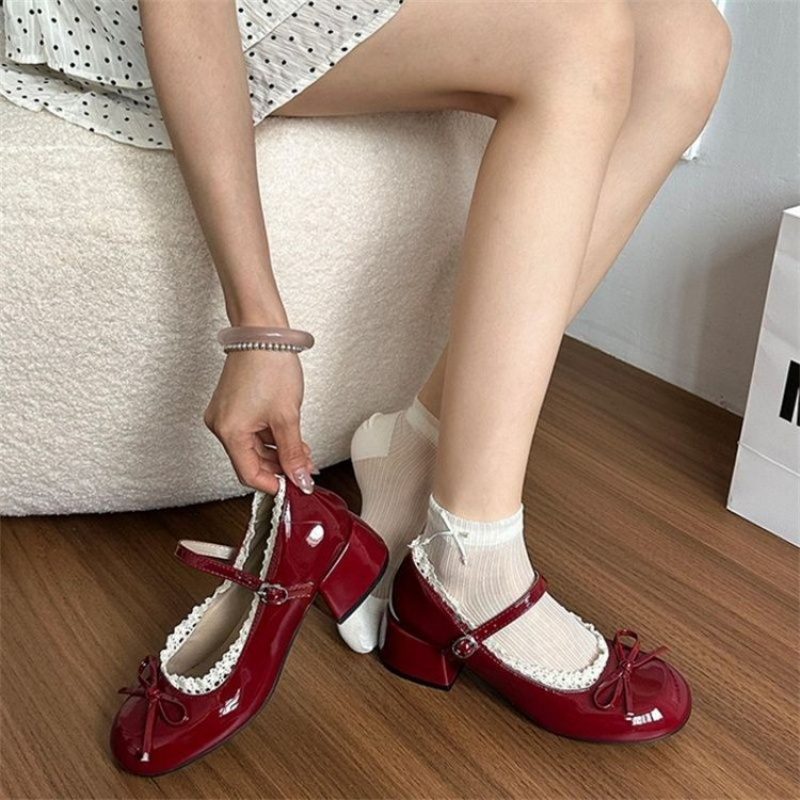 2026 Spring/Fall Women's High- - Women'S Shoes Burgundy ulasan dan harga