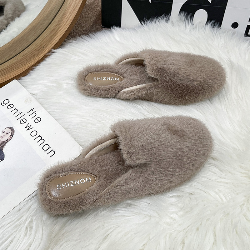 Round Toe Fluffy Fur Slipper W - Fluffy Fur Slipper ulasan dan harga