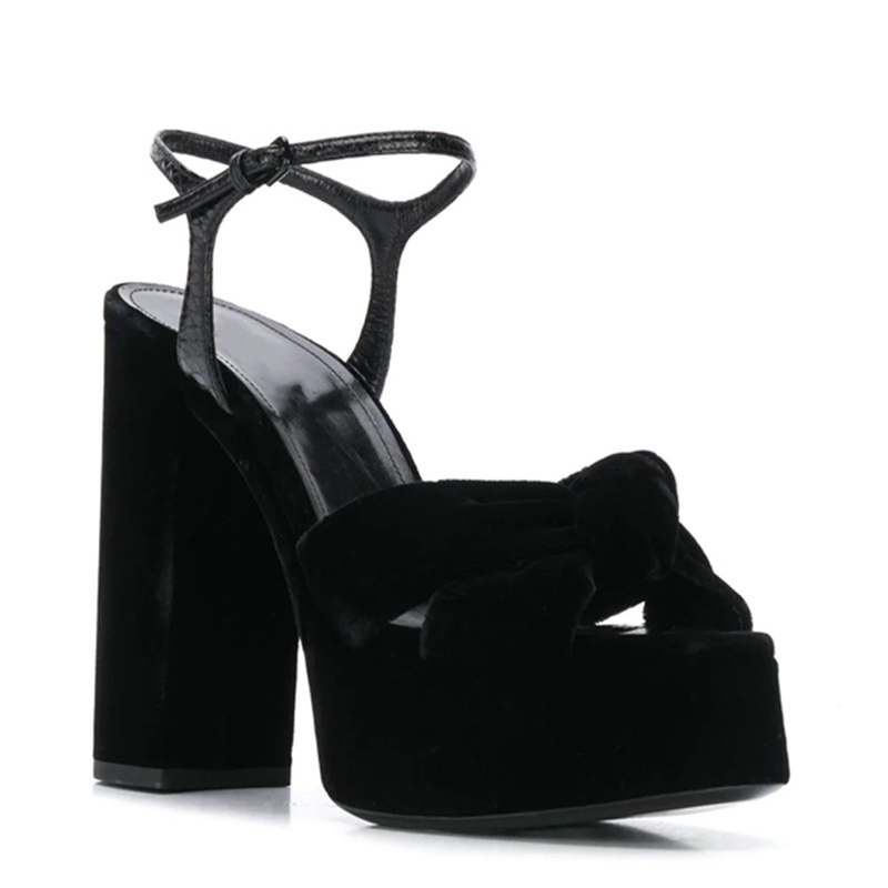 Burgundy Velvet Knot Peep Toe  - Women'S Shoes Burgundy ulasan dan harga