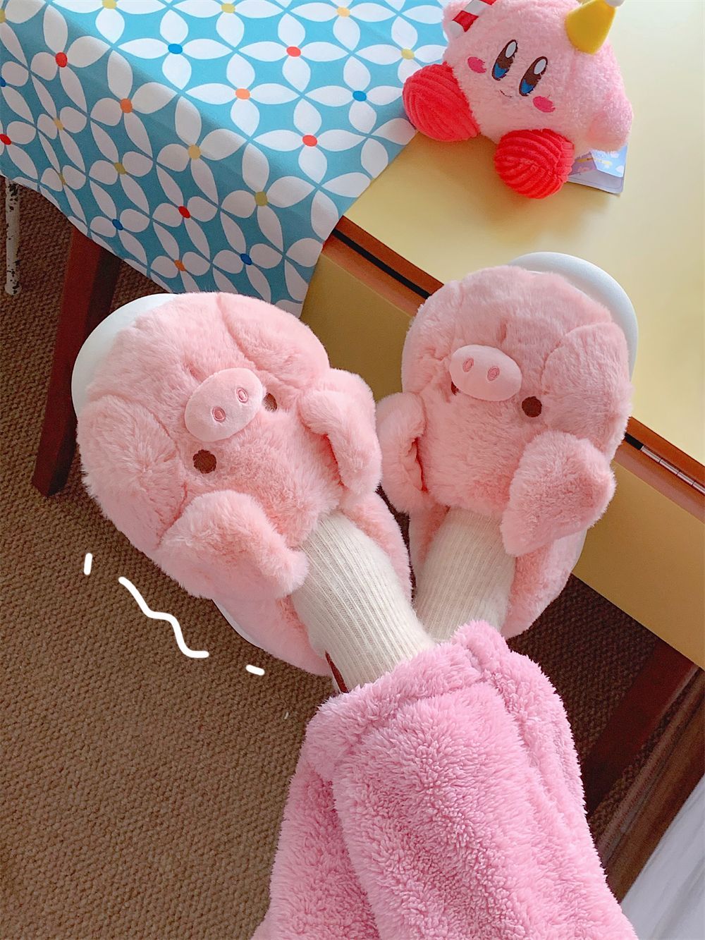 Feerldi Pink Fluffy Pig Slippe - Fluffy Fur Slipper ulasan dan harga