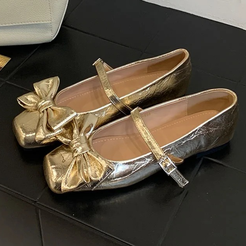 Cute Bowknot Square Toe Design - Women Shoes Branded ulasan dan harga