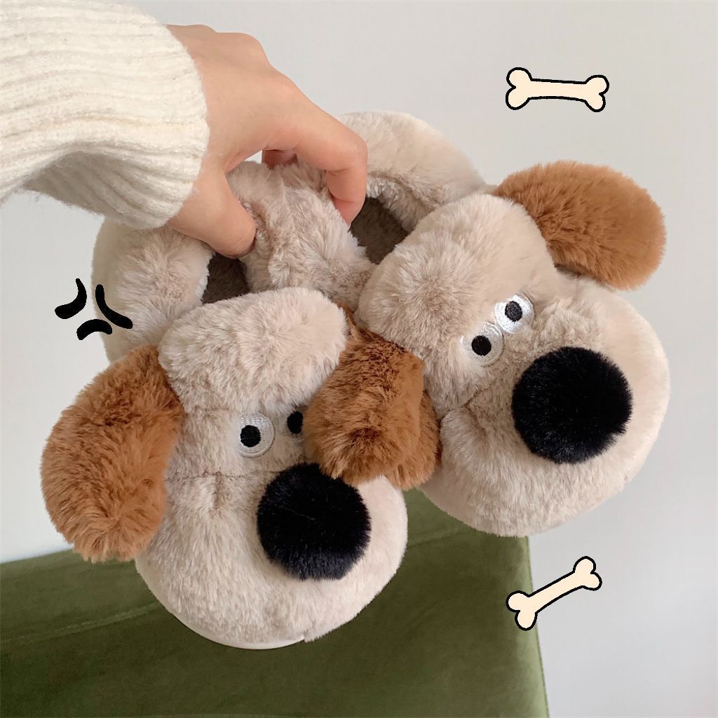 Size36-45 Hug Dog Slippers Gir - Fluffy Fur Slipper ulasan dan harga
