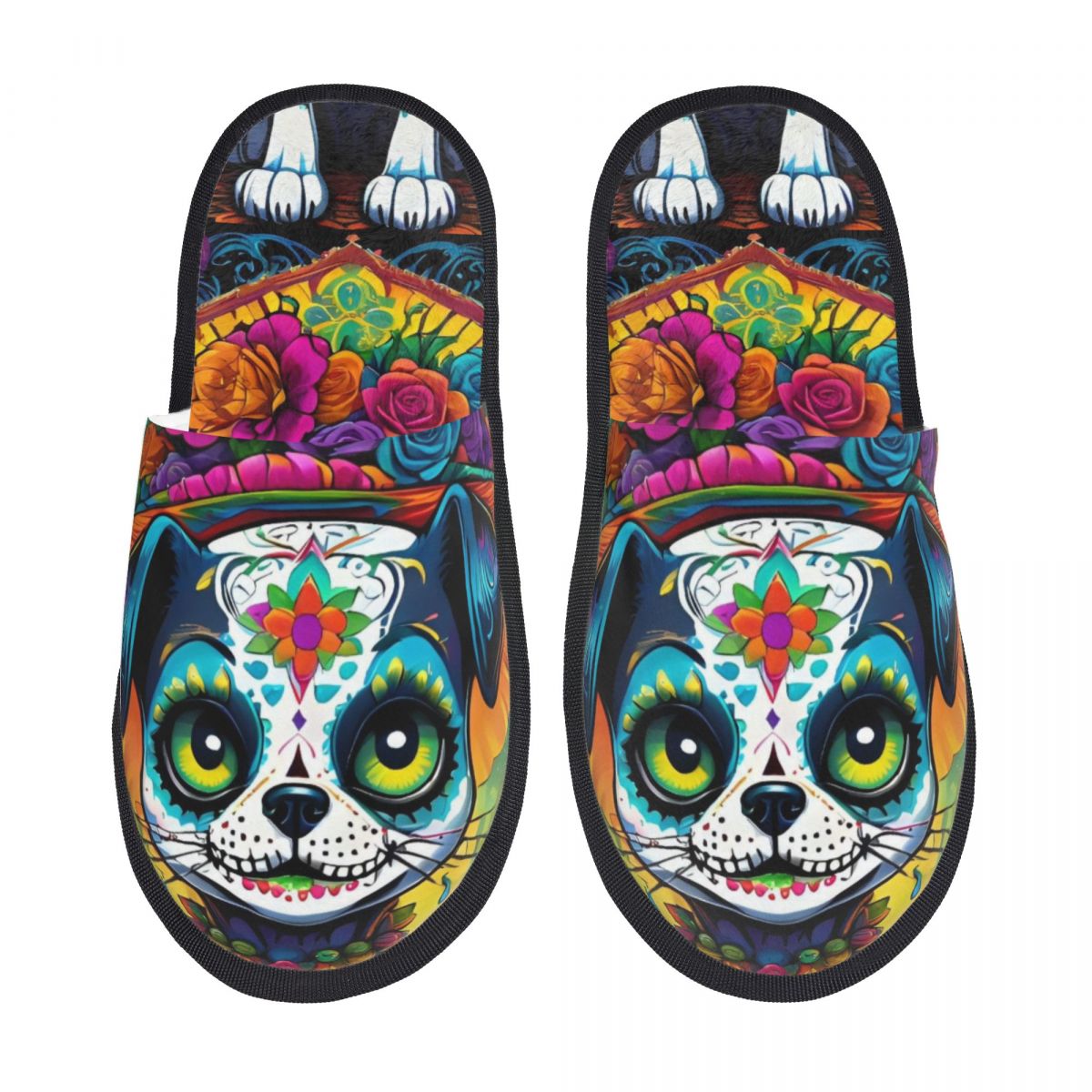 Custom Women Mexican Floral Sk - Fluffy Fur Slipper ulasan dan harga