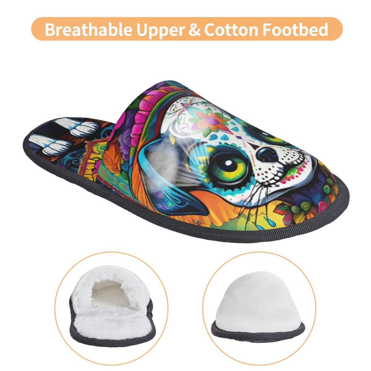 Custom Women Mexican Floral Sk - Fluffy Fur Slipper ulasan dan harga