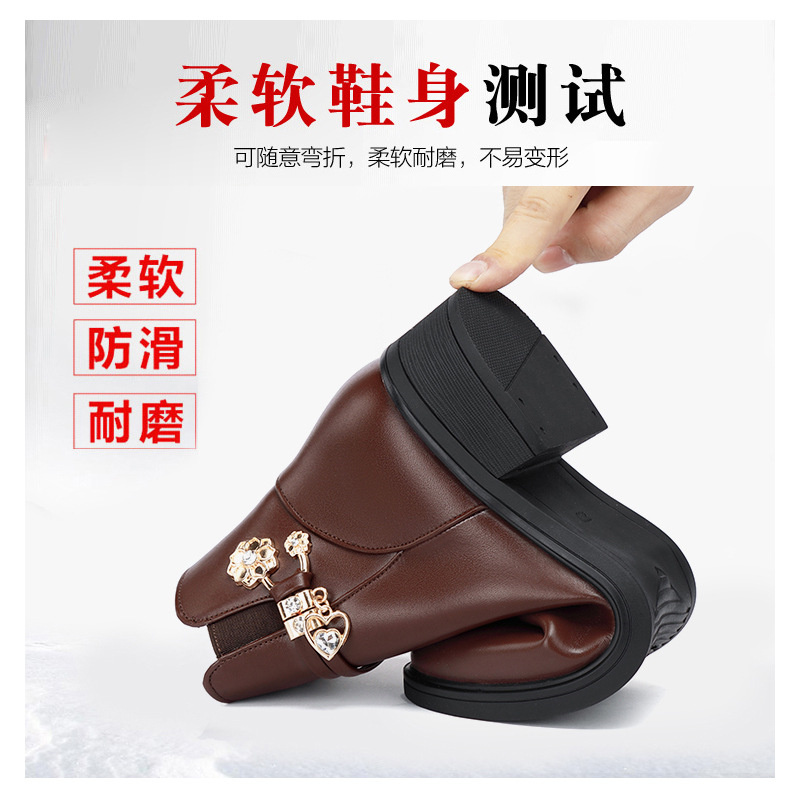 Women's Rhinestone Leather Boo - Women Shoes Jeans ulasan dan harga