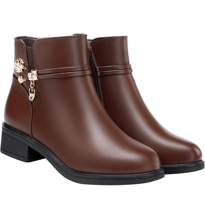 Women's Rhinestone Leather Boo - Women Shoes Jeans ulasan dan harga