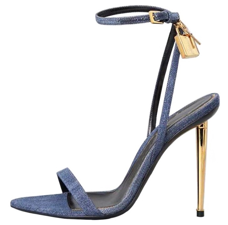 Sharp Pointed Gold Lock Strapp - Women Shoes Jeans ulasan dan harga