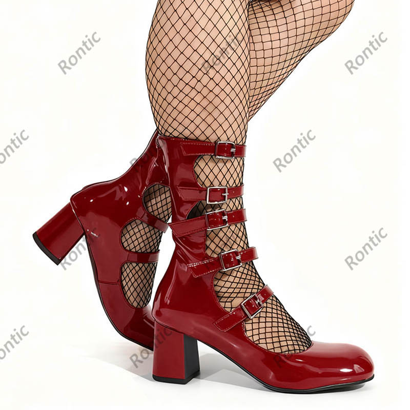 Blue Patent Leather Gothic Boo - Women'S Shoes Navy Blue ulasan dan harga