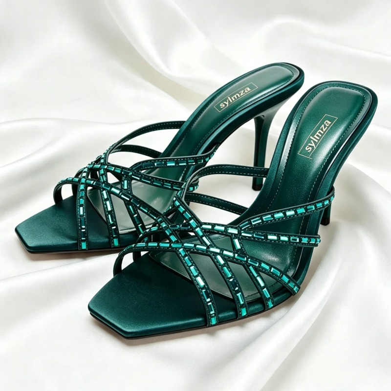 Unique Peacock Blue Crystal De - Women'S Shoes Navy Blue ulasan dan harga