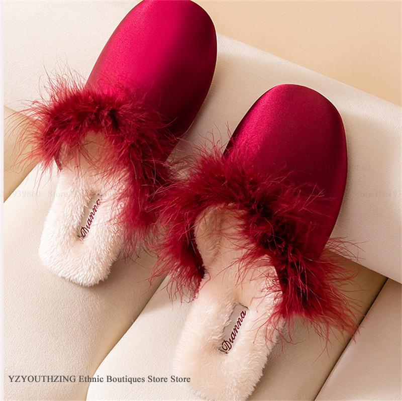 Luxury Feather Satin Fluffy Sl - Fluffy Fur Slipper ulasan dan harga