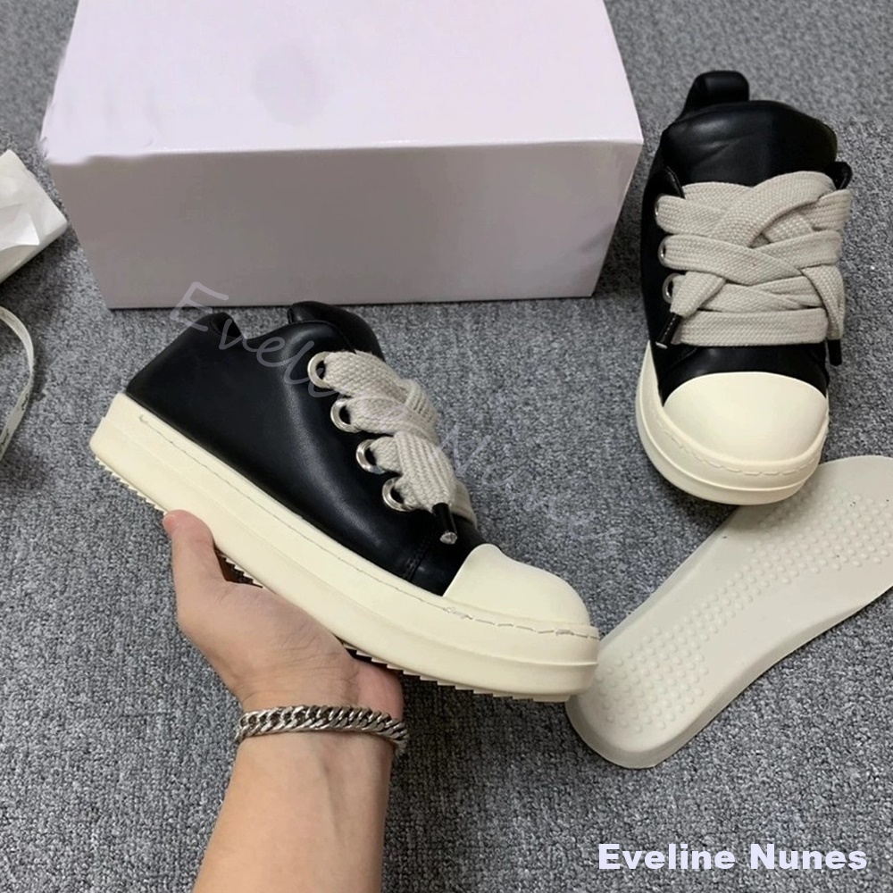 Unisex Black Leather Platform  - Women'S Shoes Y2K ulasan dan harga