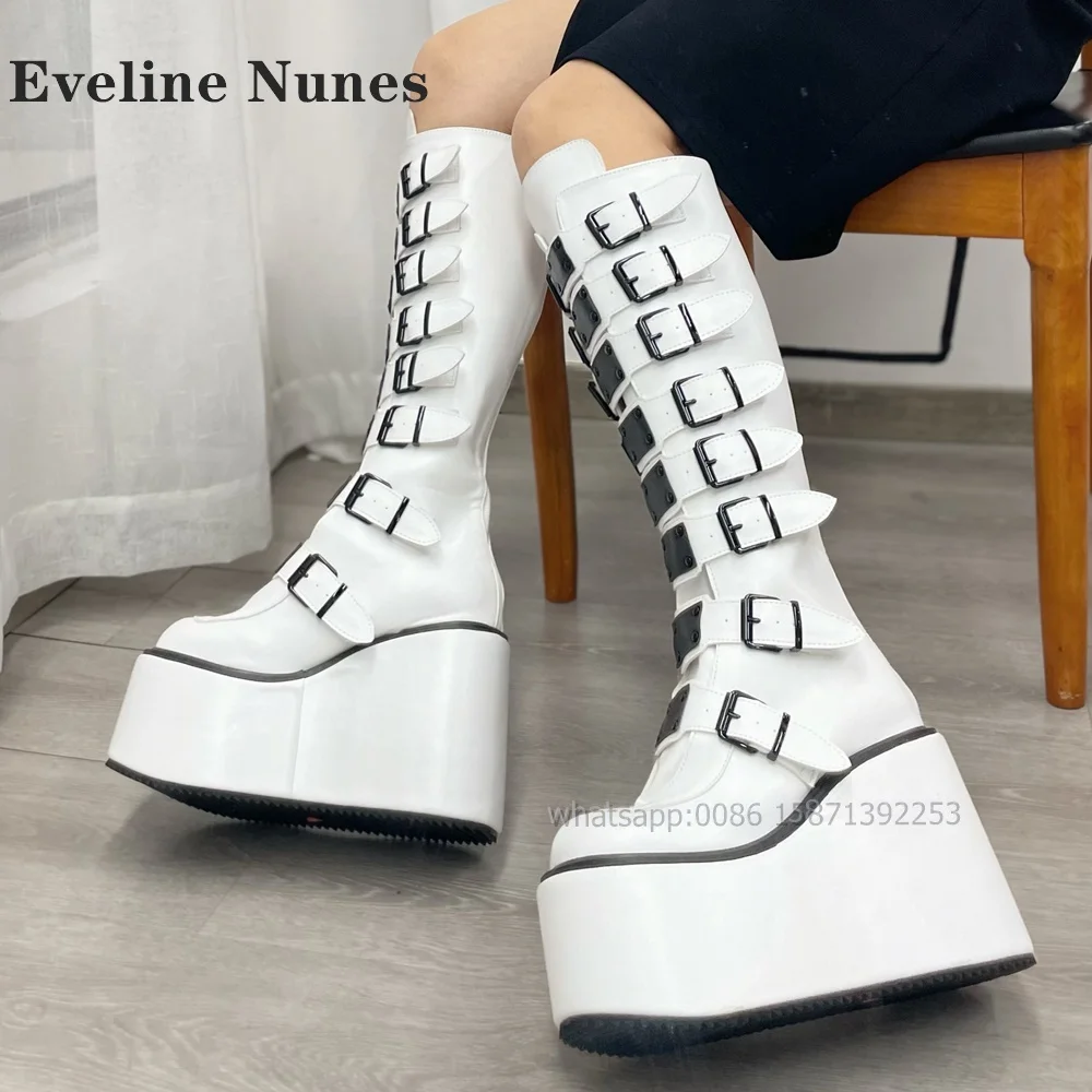 Platform Belt Buckle Bicolor B - Women Shoes Size Chart ulasan dan harga