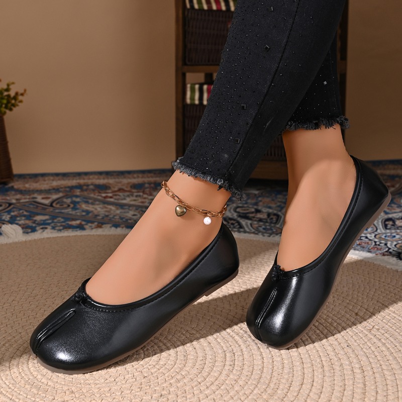 Women Cozy Leather Flats Split - Women Shoes Jeans ulasan dan harga
