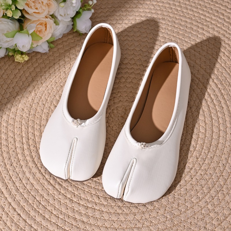 Women Cozy Leather Flats Split - Women Shoes Jeans ulasan dan harga