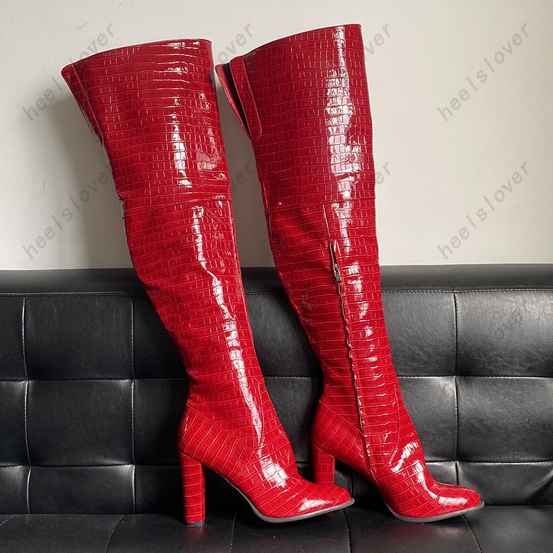 Women Handmade Winter Thigh Bo - Women'S Shoes Burgundy ulasan dan harga