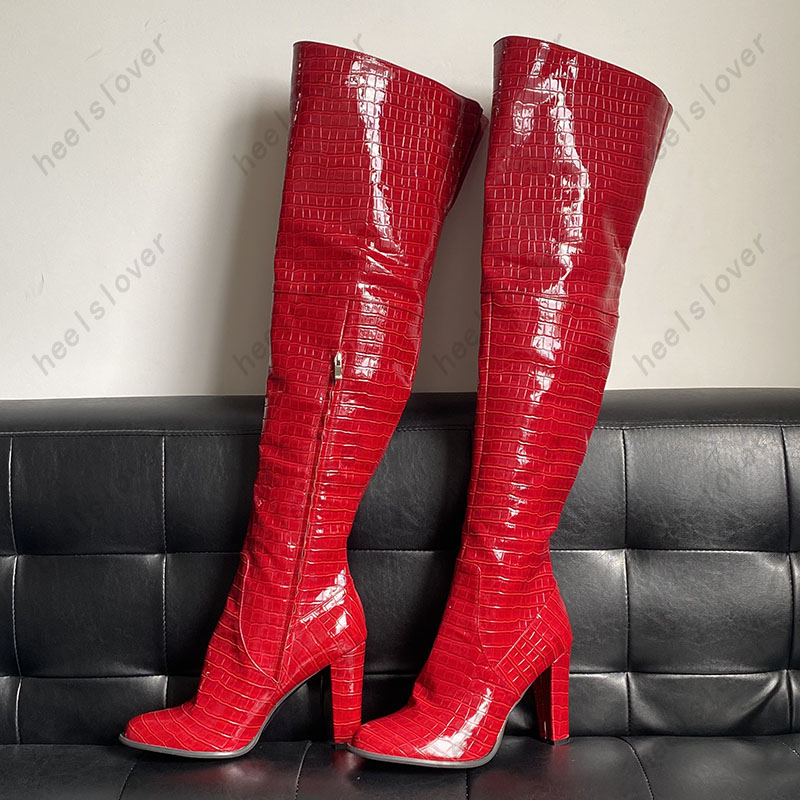 Women Handmade Winter Thigh Bo - Women'S Shoes Burgundy ulasan dan harga