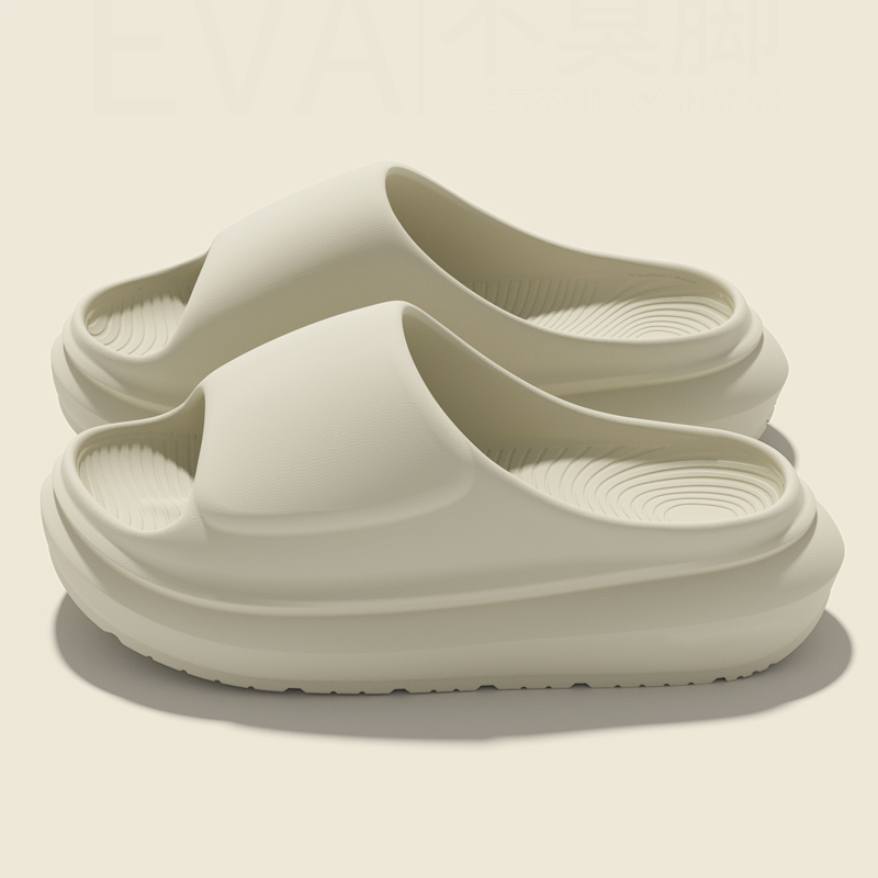 Solid Color Thick Bottom Slipp - Women Shoes Wedges ulasan dan harga