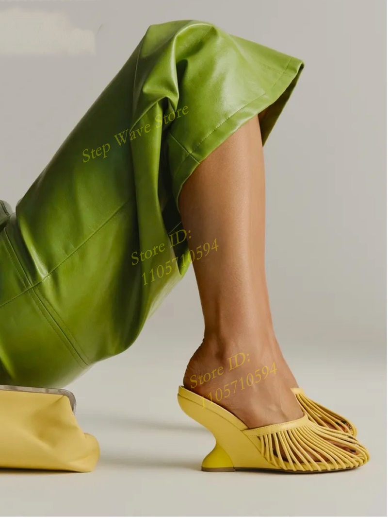 Square Toe Yellow Slippers Str - Women'S Shoes Burgundy ulasan dan harga