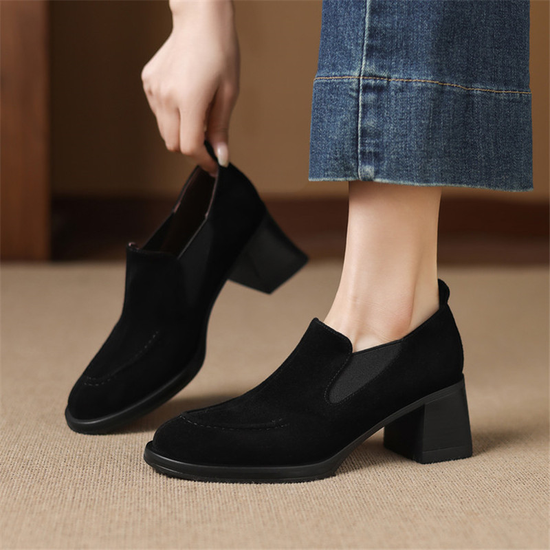 New Spring/Autumn Sheep Suede  - Women'S Shoes Navy Blue ulasan dan harga