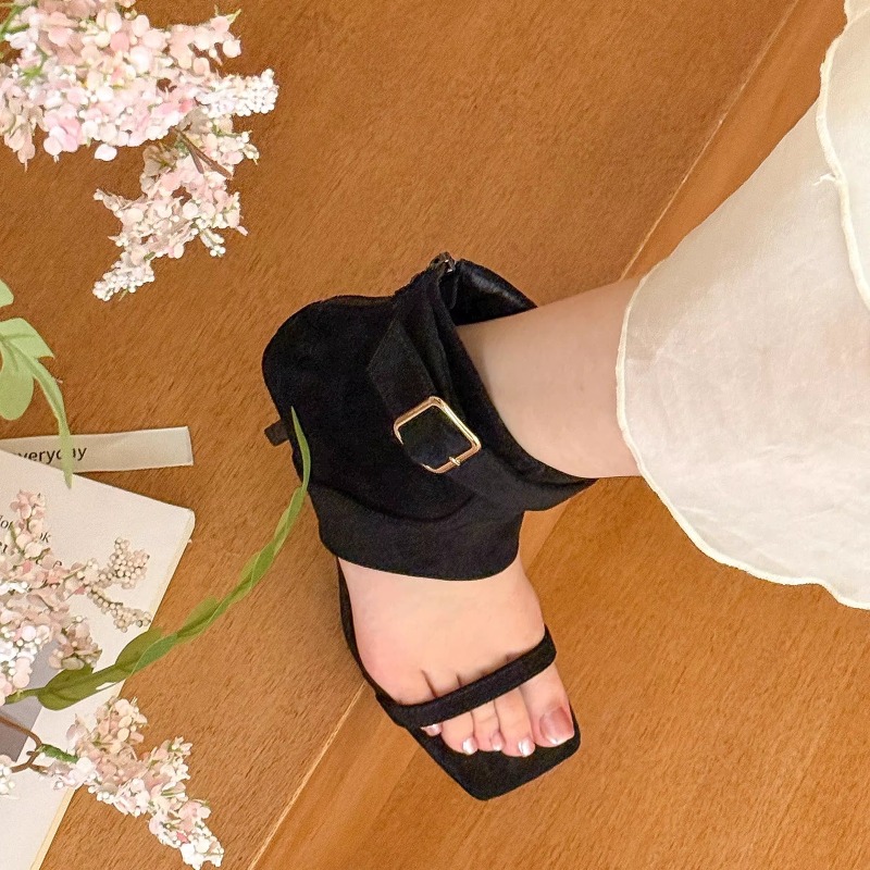Retro Summer New Square Toe Op - Women Shoes Boots ulasan dan harga